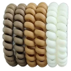Λαστιχάκια μαλλιών σετ 6 τεμάχια καφέ προς το άσπρο χρώμα