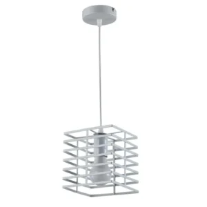 Κρεμαστό φωτιστικό οροφής κύβος μεταλλικό πλέγμα σε λευκό χρώμα κύβος 16x16x124cm C10 Ettagono 6